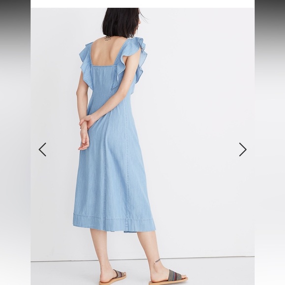 NEW • Madewell • Women’s Denim Princess-Seamed Maxi Dress Blue 0 - Picture 2 of 4